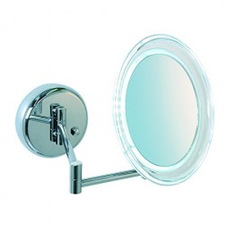 Kosmetinis veidrodis Floriana, montuojamas , chromas , su apšvietimu , 5x didinimas