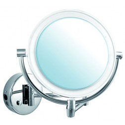 Kosmetinis veidrodis Sitita, montuojamas , chromas , su apšvietimu , 5x didinimas